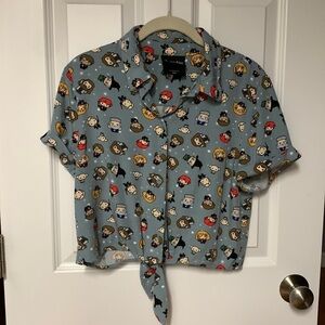 Wizarding World Harry Potter Chibi Characters Tie-Front Crop Top